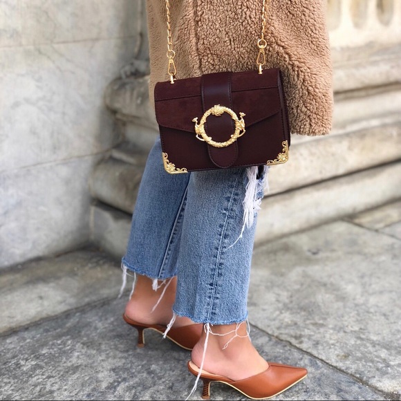 🆕Ellie Brown & Gold Ornate Detailed Crossbody Bag - Picture 2 of 8